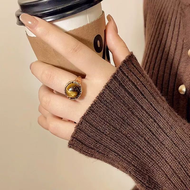 铜合金仿珍珠戒指 复古戒指女时尚新款独特指环轻奢高级感J-1020