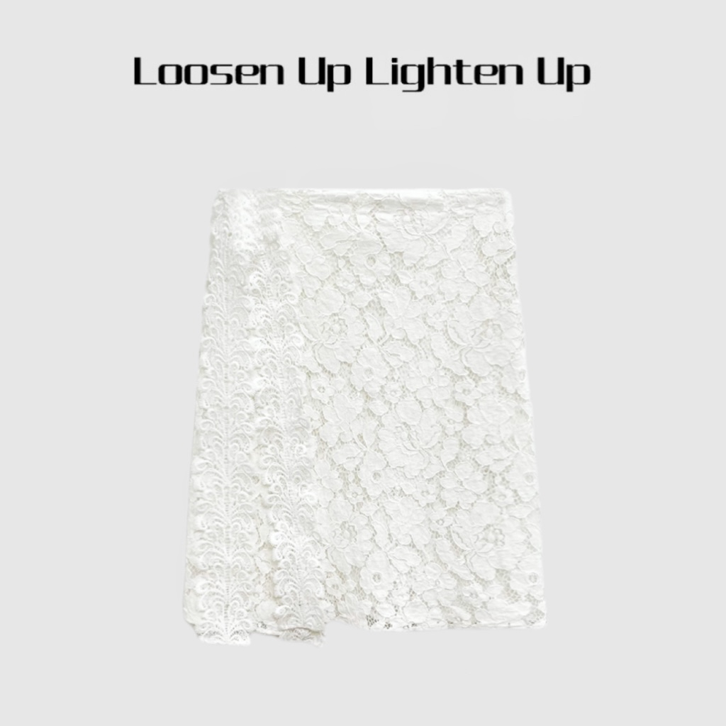 Loosen Up【织梦蕾丝屁帘】重工立体刺绣花边系带一片式叠穿围裙