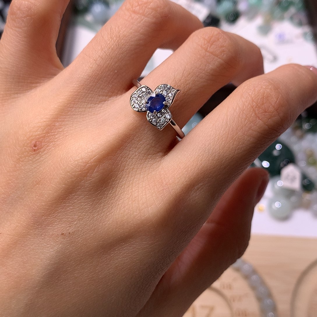 银S925镀金镶嵌戒指蓝宝石双十二福利价