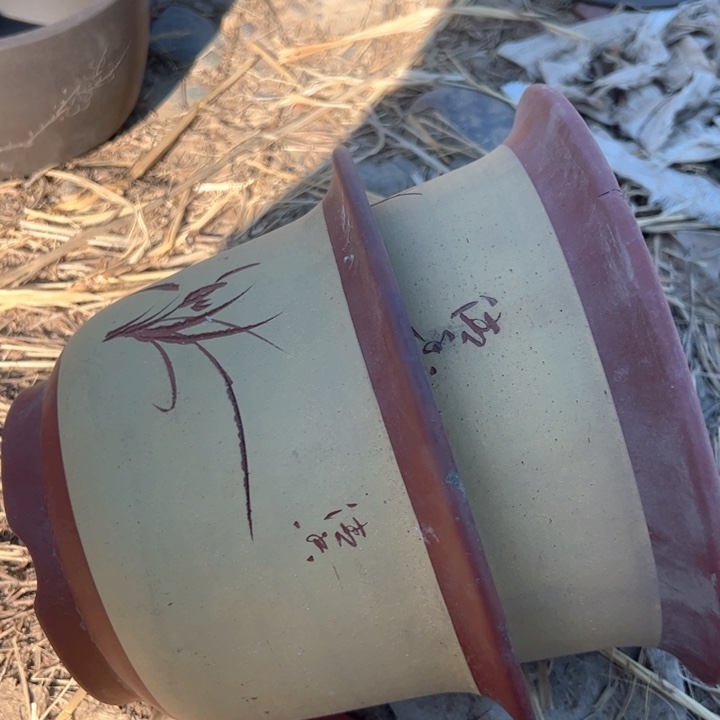 红陶紫砂碗盆口25微瑕