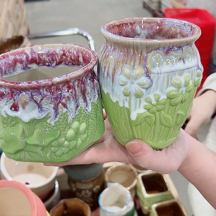 有孔.凑满10元发货多肉陶瓷花盆！