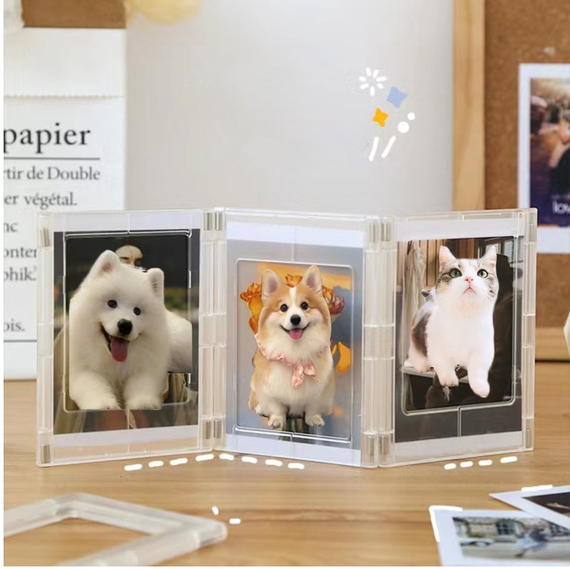 拍立得相框宠物照片磁铁小相框冰箱贴DIY磁力片组合摆台磁吸相框