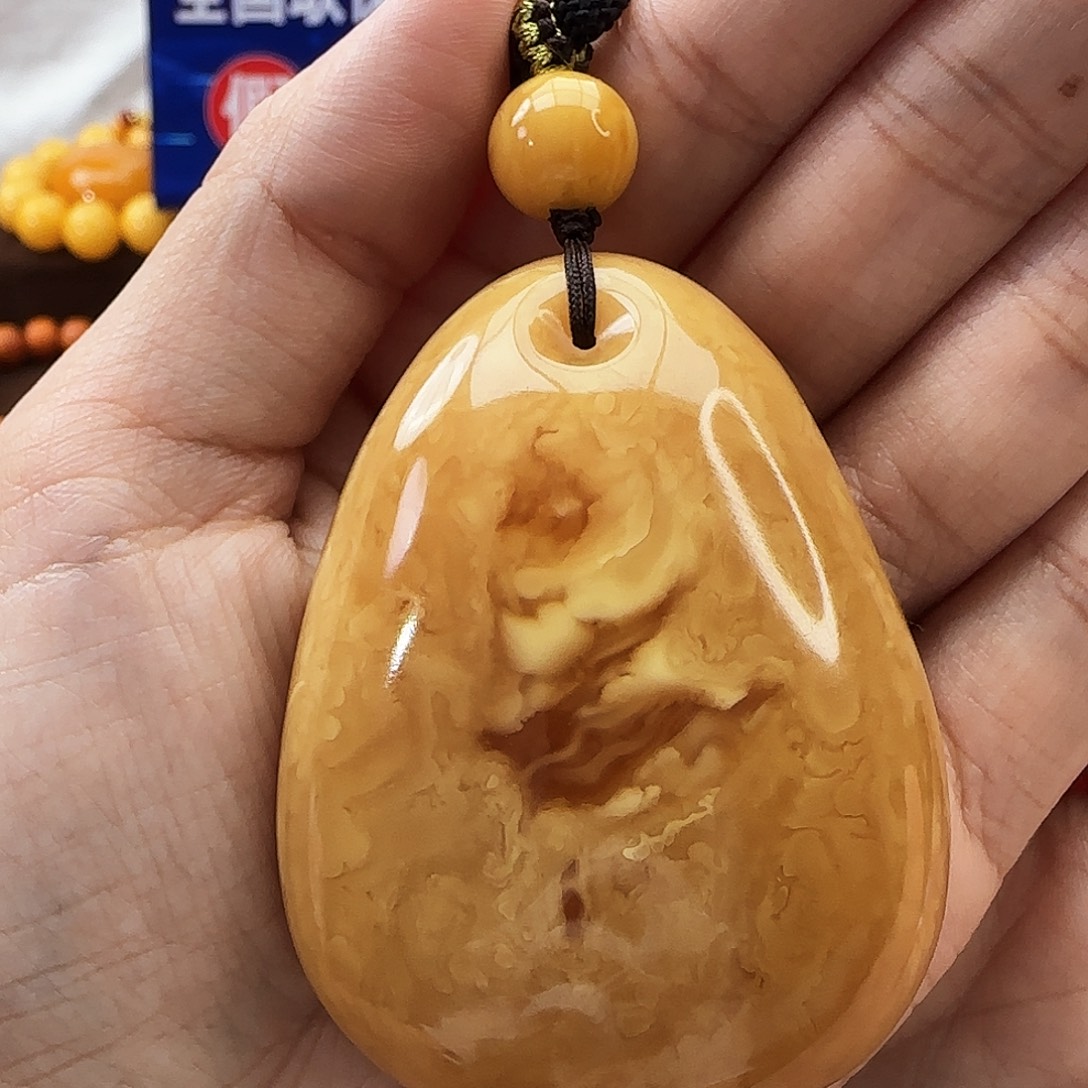 琥珀颈饰未镶嵌吊坠