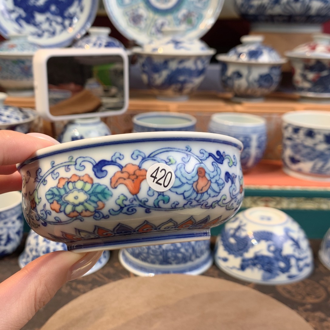 隆***饭420斗彩炉式杯子cl102