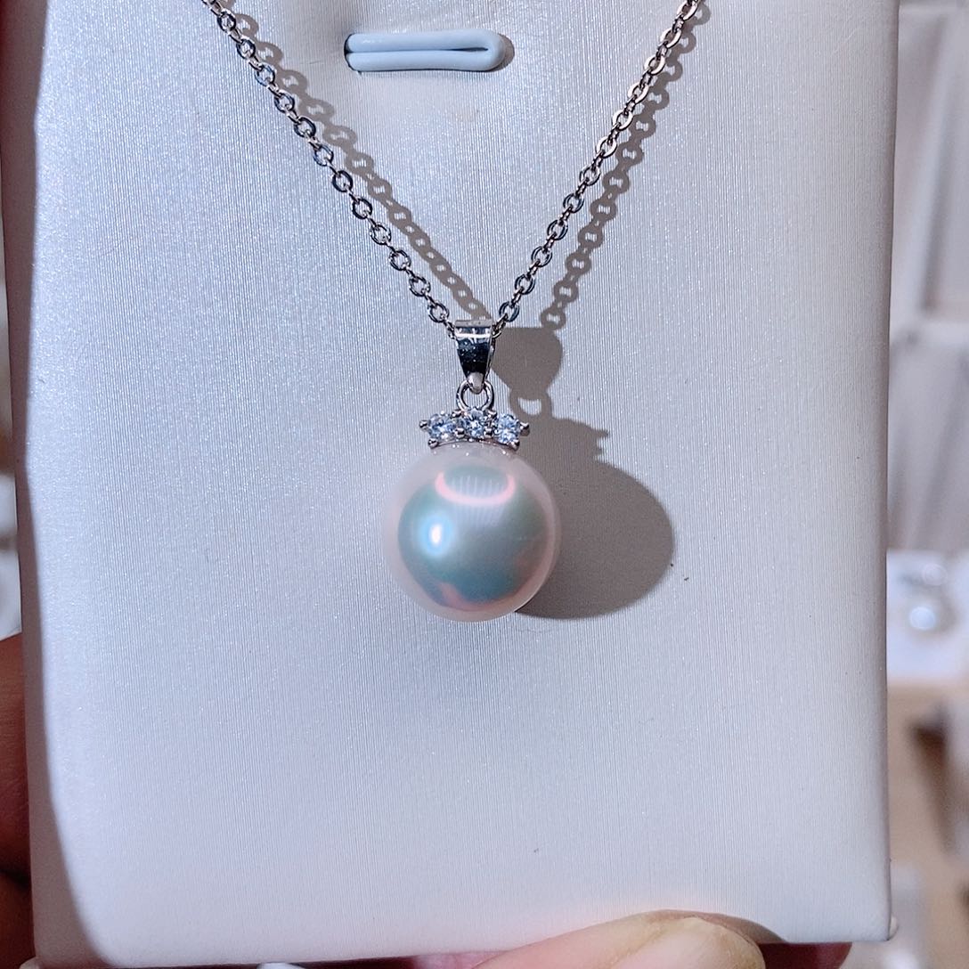 颈饰银S925镶嵌淡水珍珠