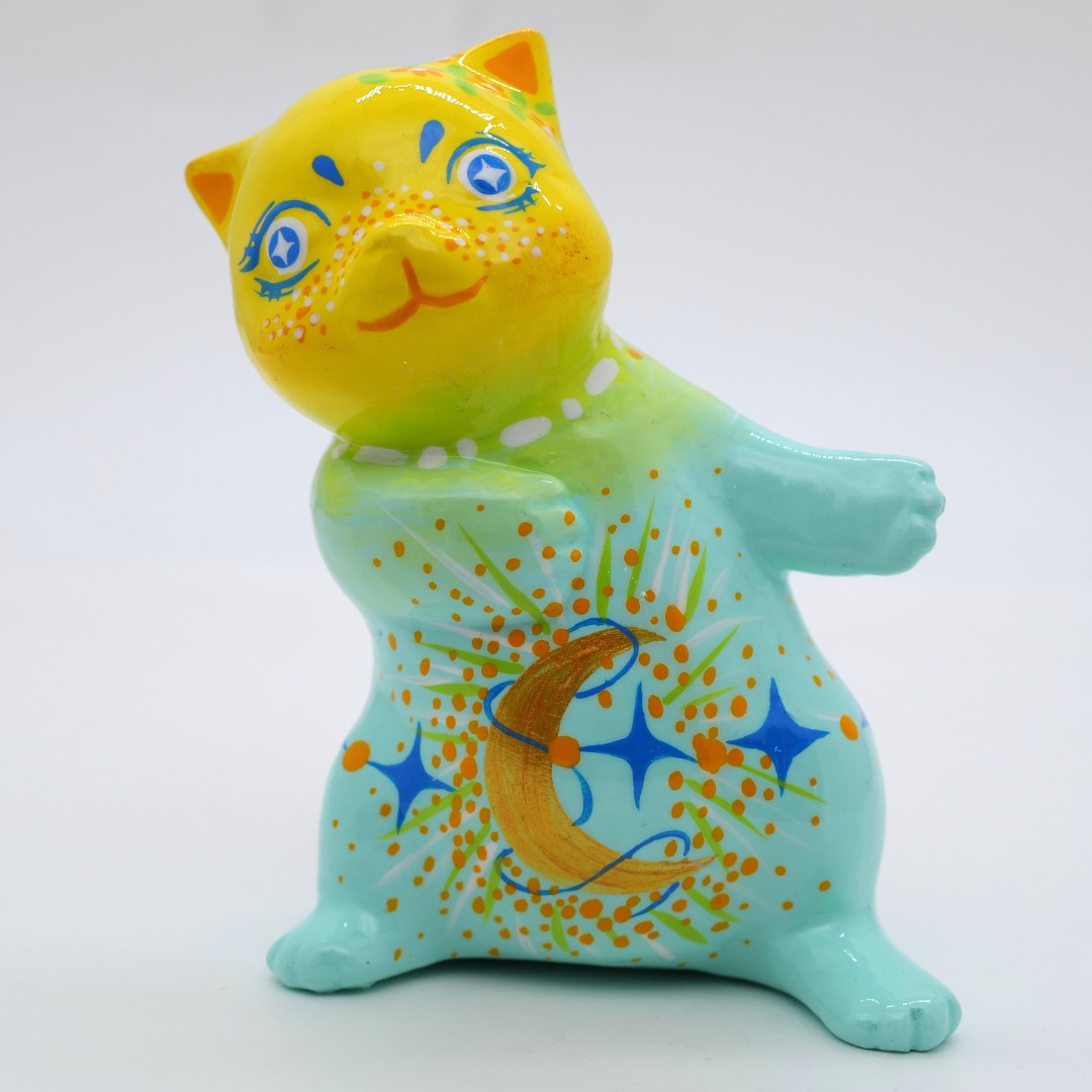PM王甜心工作室《欢迎小猫》石膏作品，仅一件（非王甜心本人绘画）