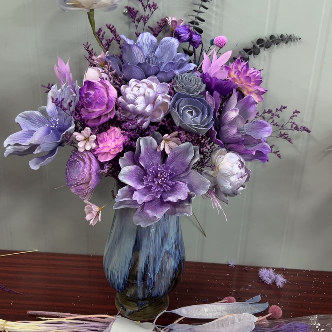 灰紫色系家居花干花