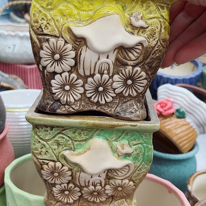 多肉绿植陶瓷花盆9.9包邮，有孔