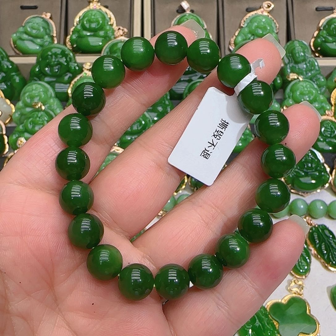 和田玉（碧玉）手链未镶嵌