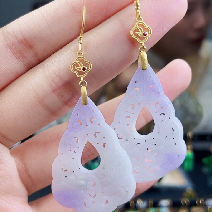 翡翠戒指银S925镶嵌饰品