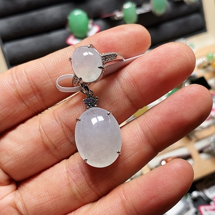 翡翠戒指银S925镶嵌