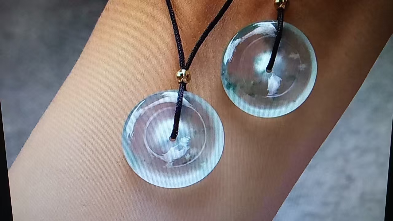 天然翡翠平安扣男女款正品冰透高冰气质