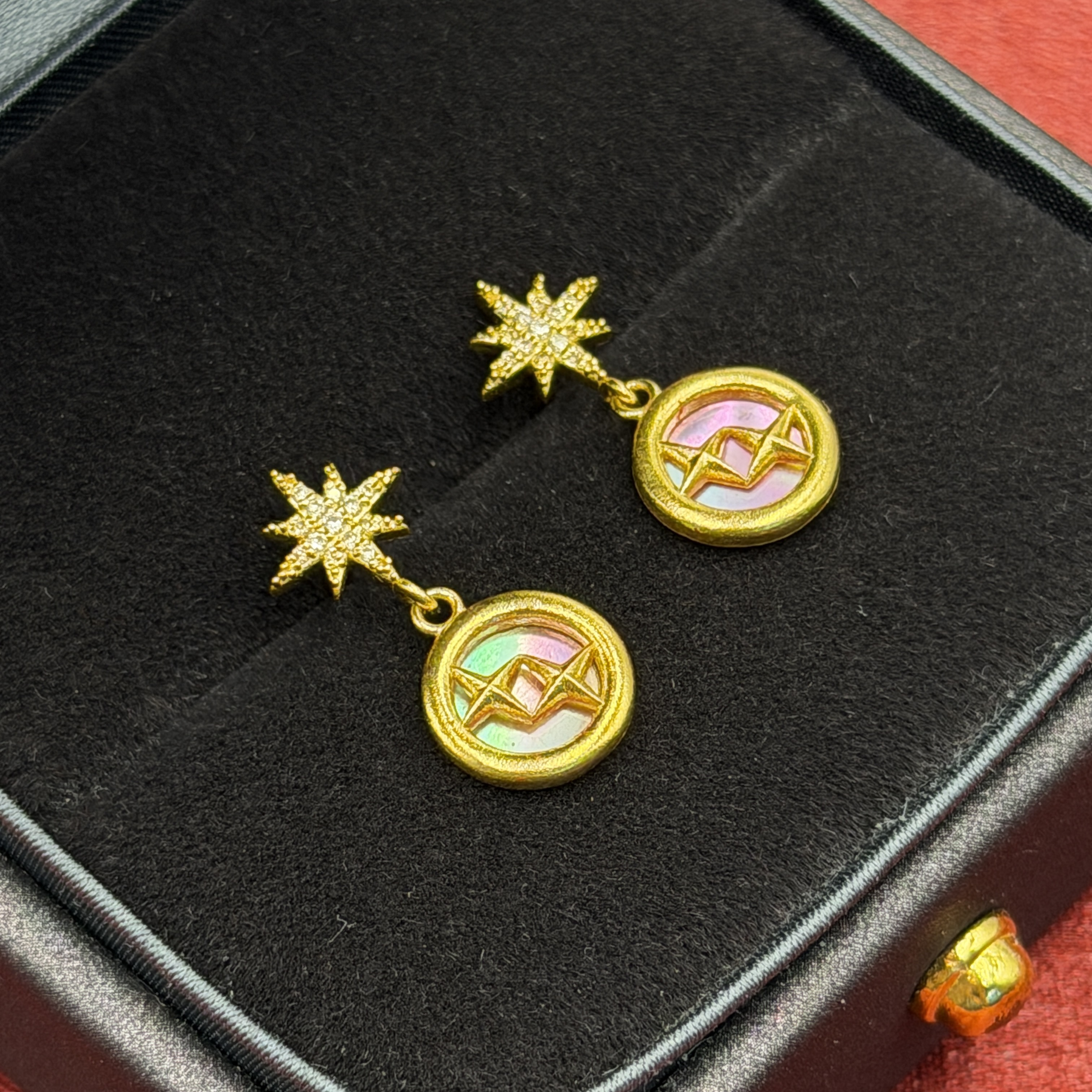 黄金足金999【】镶嵌款耳环黄金首饰