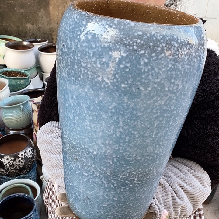 紫砂花盆瑕疵口19高38