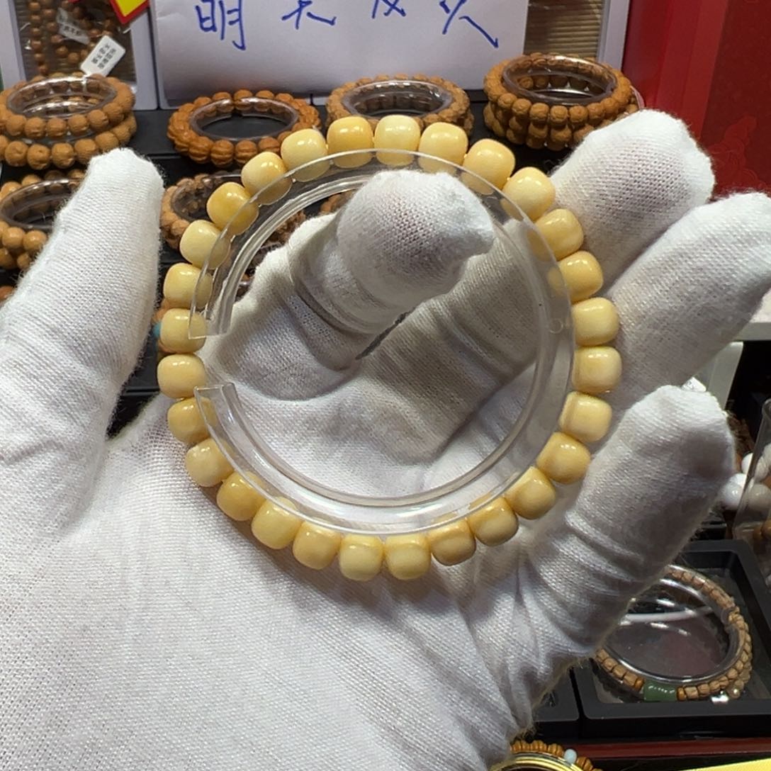 白玉菩提手串龙脊菩提桶珠