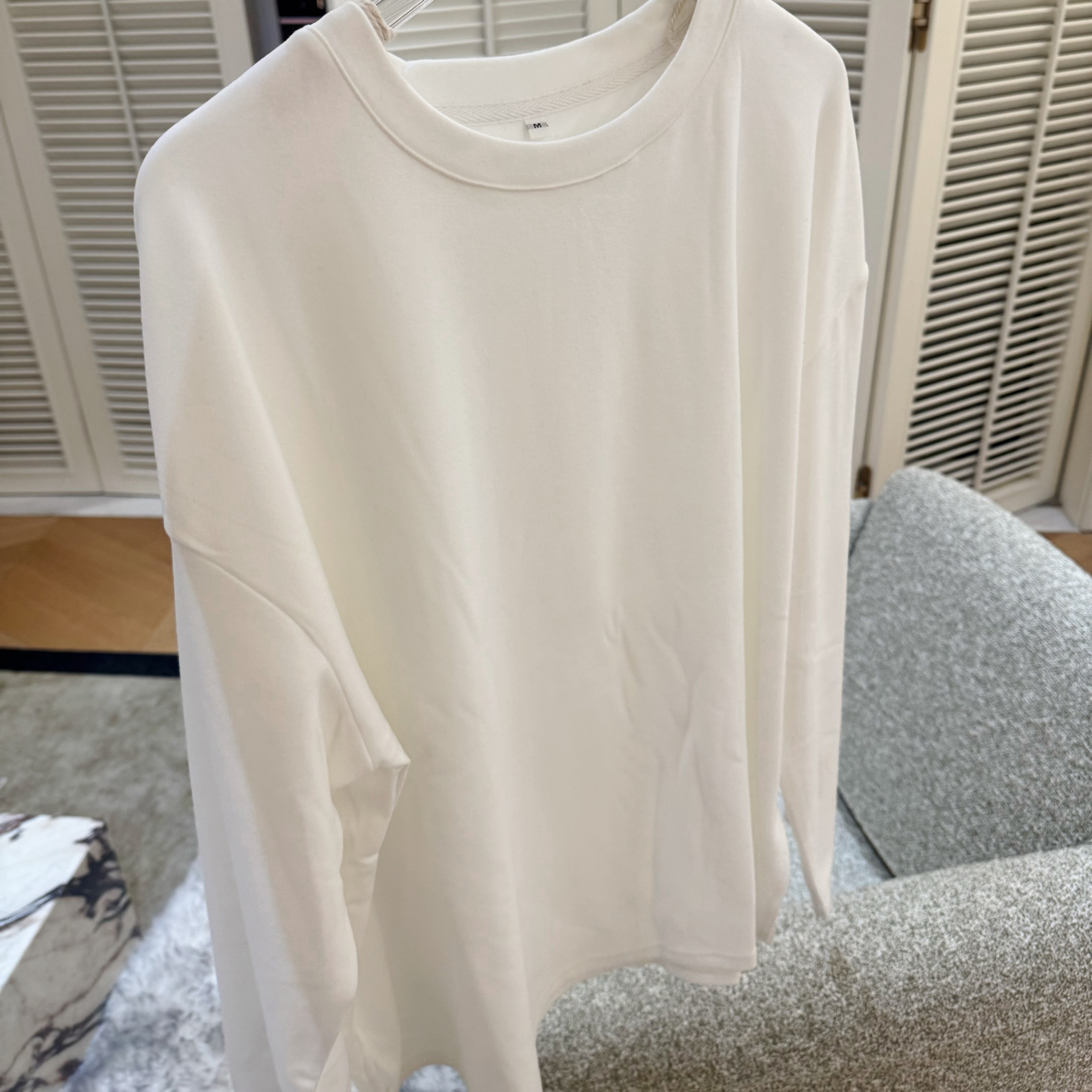 uki 万能打底王 中长款白T 保暖加绒