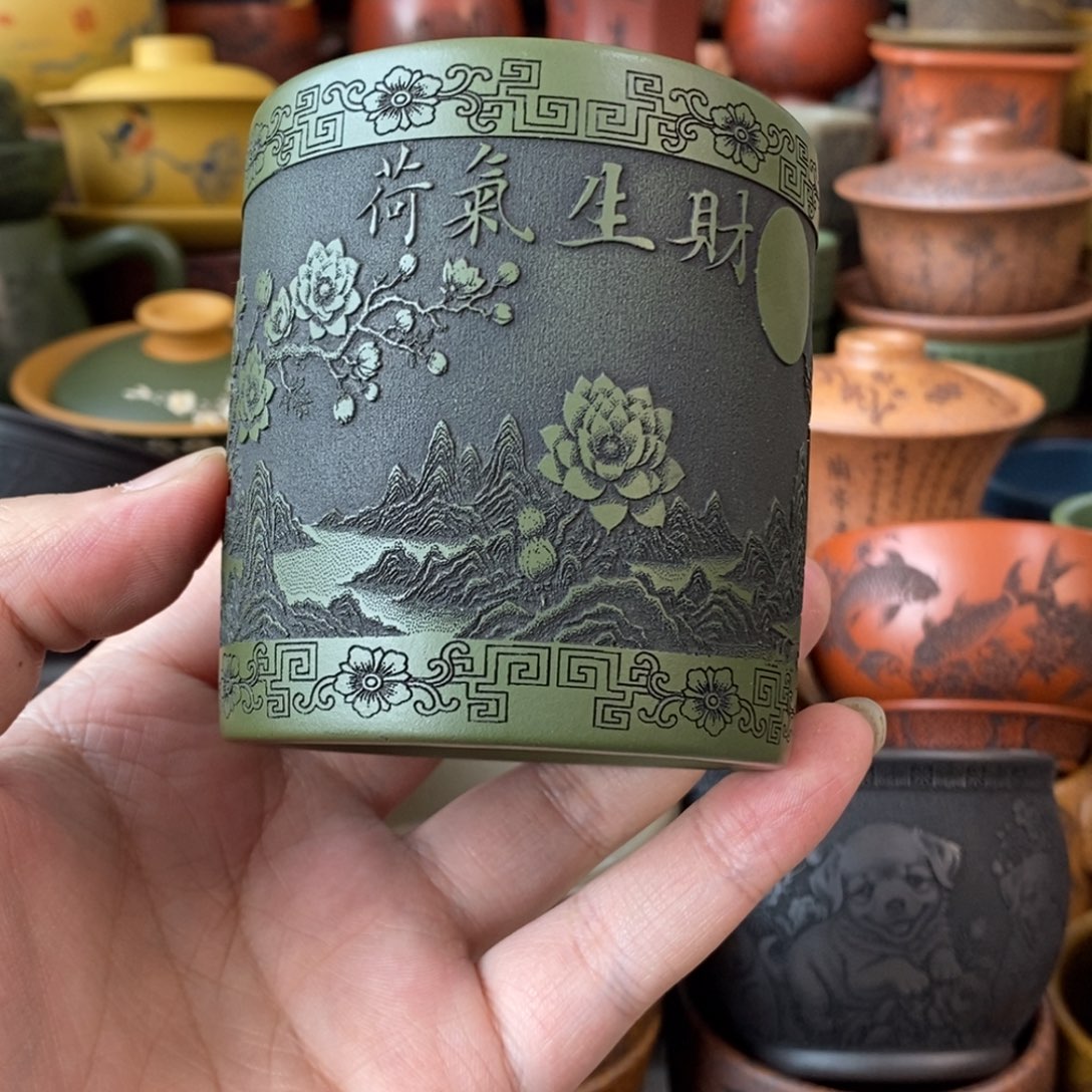 紫砂杯子宜兴全手工紫砂杯