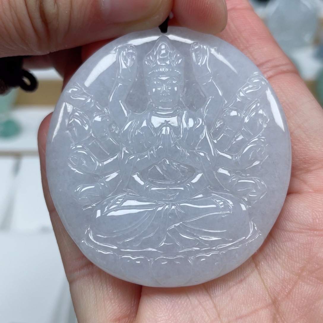 翡翠颈饰未镶嵌天然翡翠A货千手观音G