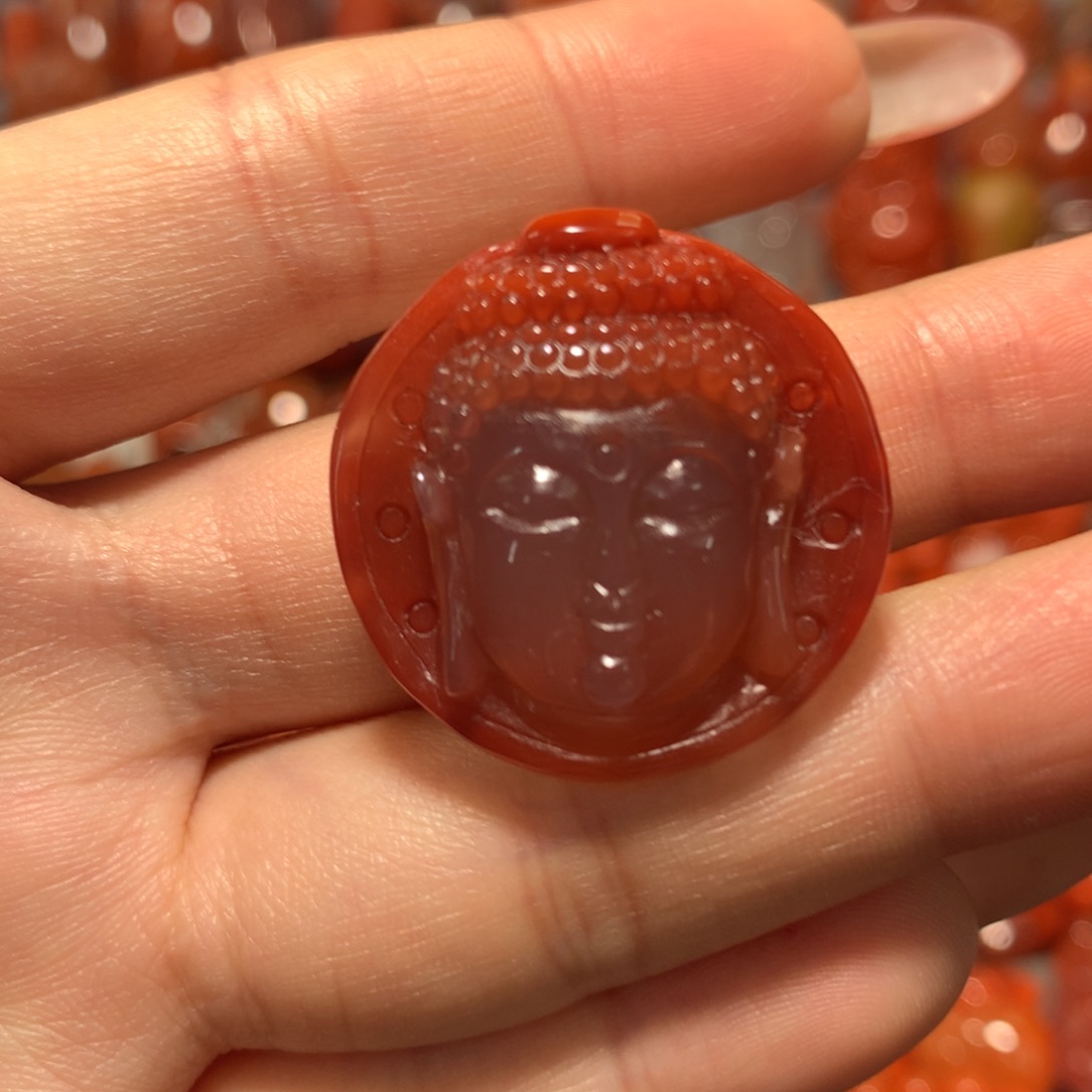 【闪购商品】未镶嵌佛头吊坠南红玛瑙