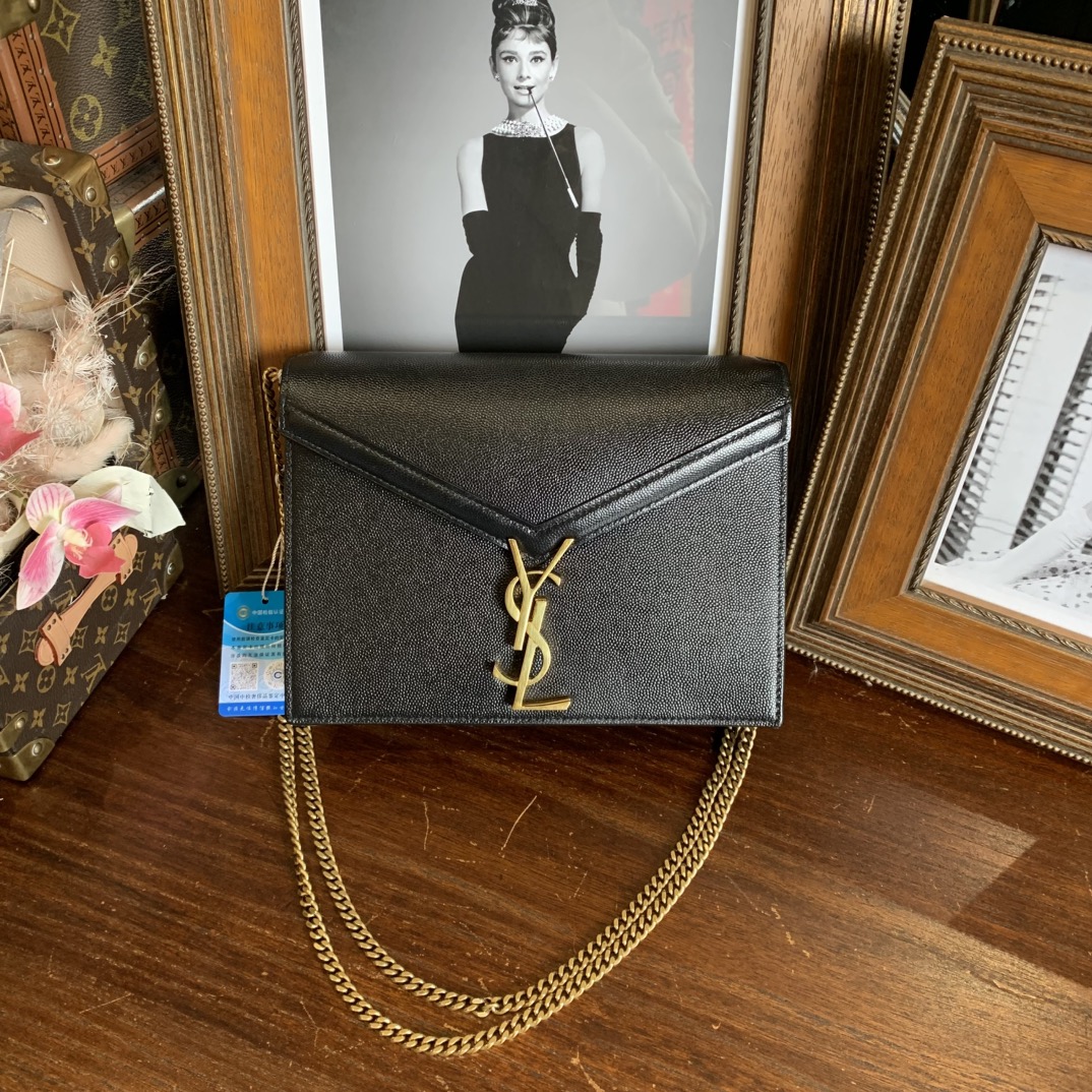 95新 YSL/圣罗兰 YSL 黑金鱼子酱 信封包/sp23108