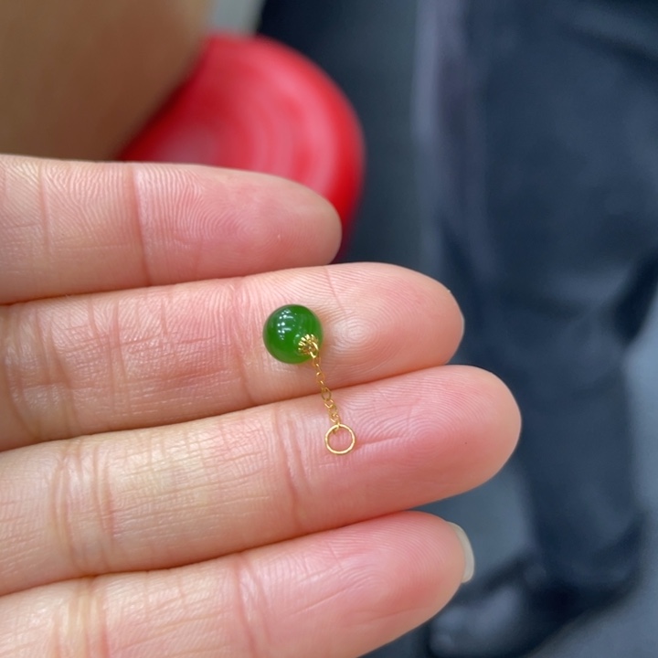 和田玉18K金镶嵌颈饰