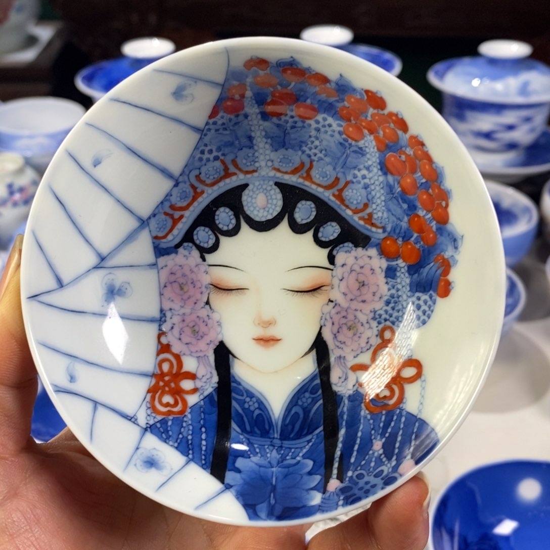 青花花旦主人杯杯