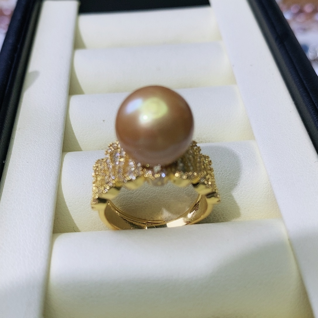 淡水珍珠戒指合金