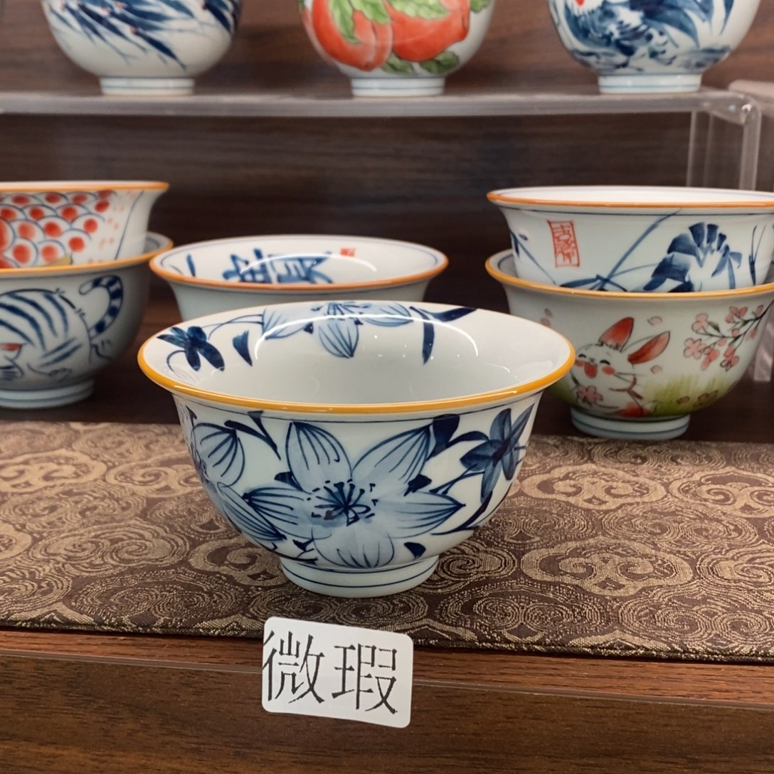 釉下彩老陶泥手工绘制