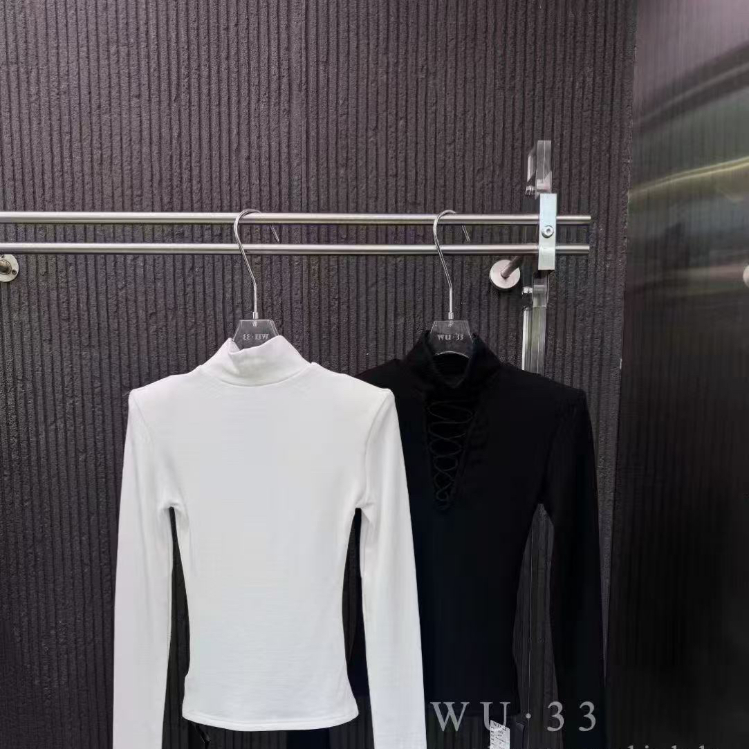 【相老板】精选新品-8827-加薄绒半高领镂空上衣