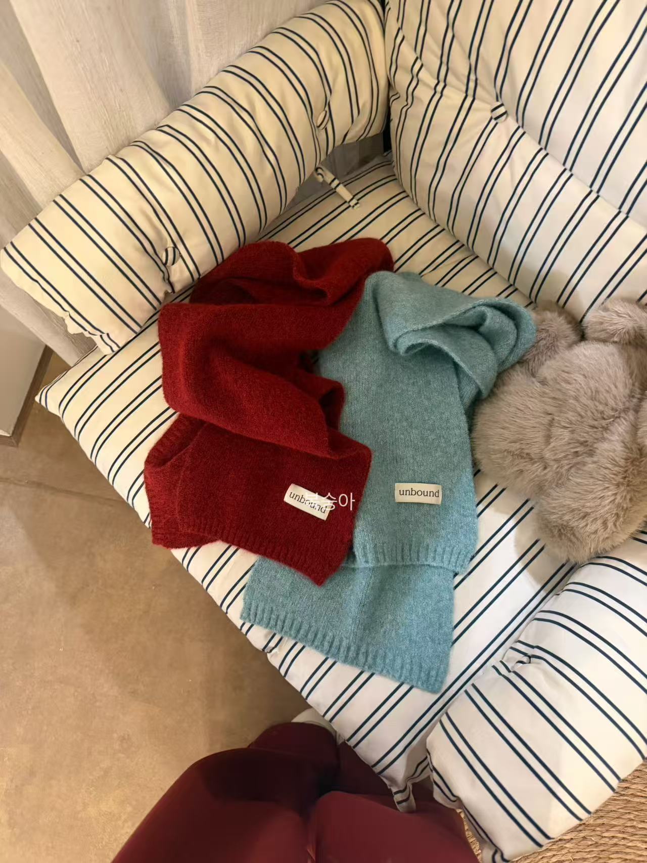 Peach 羊毛混纺 糯叽叽糖果色韩版加厚氛围感针织围巾 1071