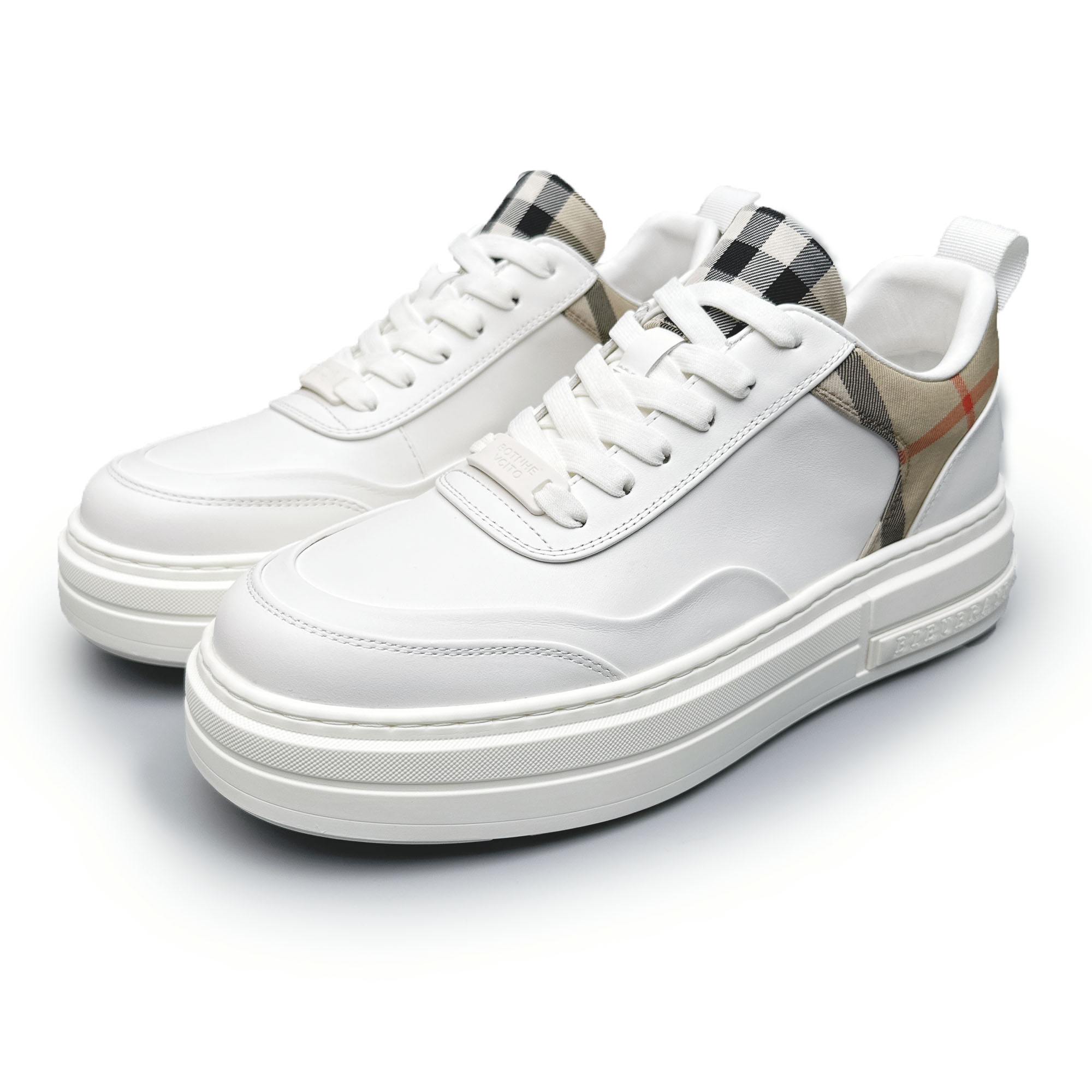 BIEUBRAYR/【有单有棉】胎牛皮格子布休闲商务时尚百搭男鞋舒适