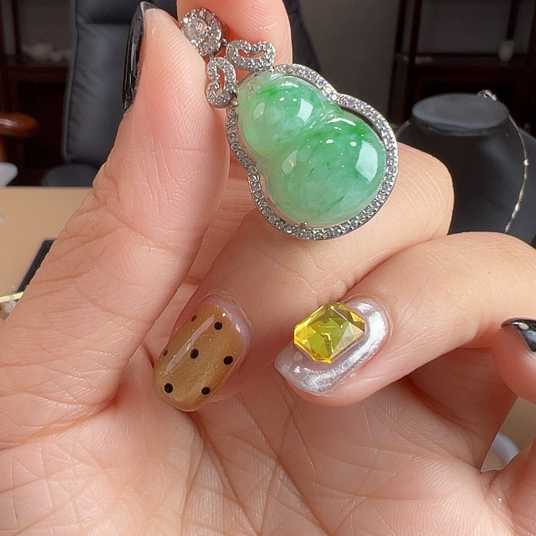 翡翠银S925镶嵌颈饰吊坠93