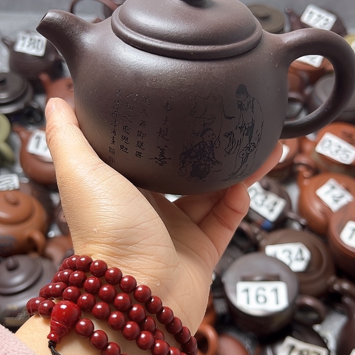 紫砂茶壶紫砂微瑕半手