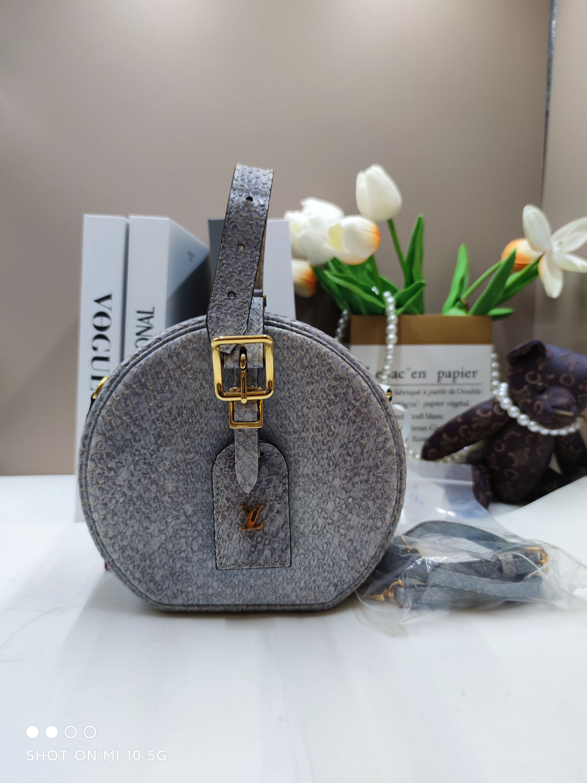 95新 LouisVuitton/路易威登 茉上/硬圆饼蛇皮大号 斜挎包