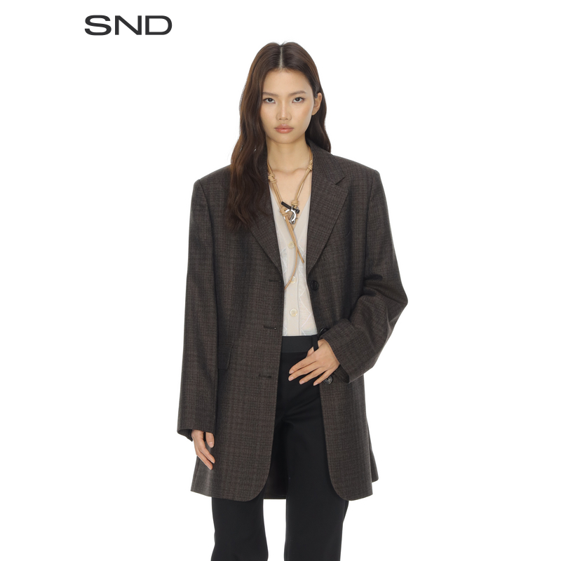 【SNDOUR LEGACY 设计师品牌】SND AW25 廓形翻领西装外套  女款