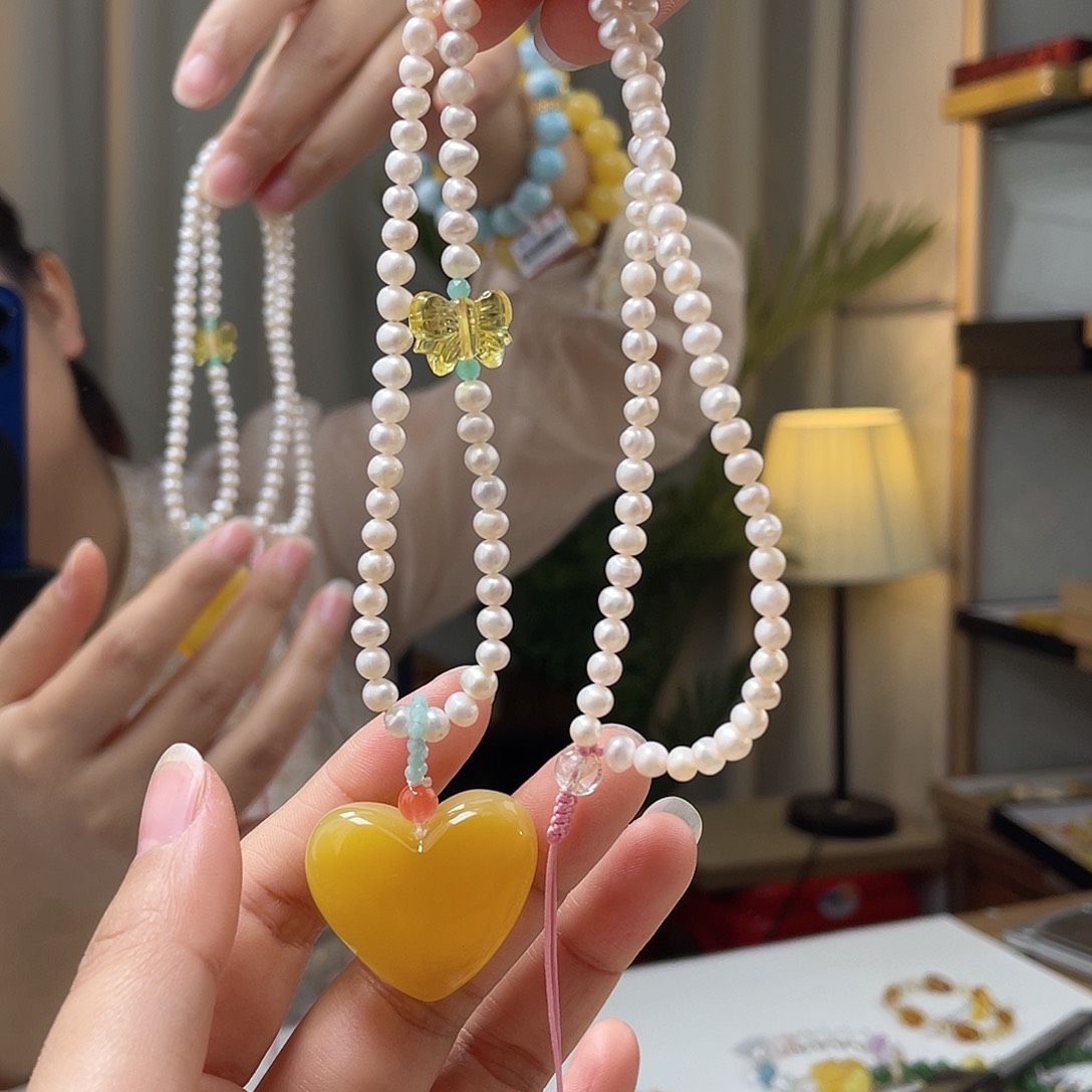 琥珀手链未镶嵌蜜蜡吊坠