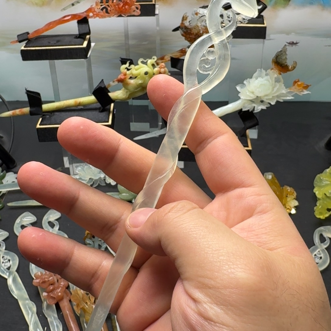 岫玉发饰未镶嵌冲***！