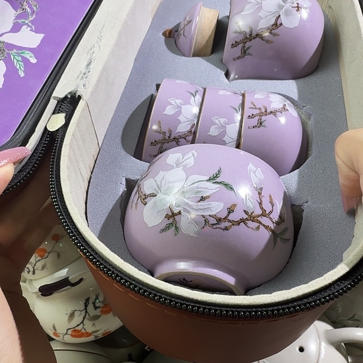 紫汝玉兰龙蛋皮箱套装