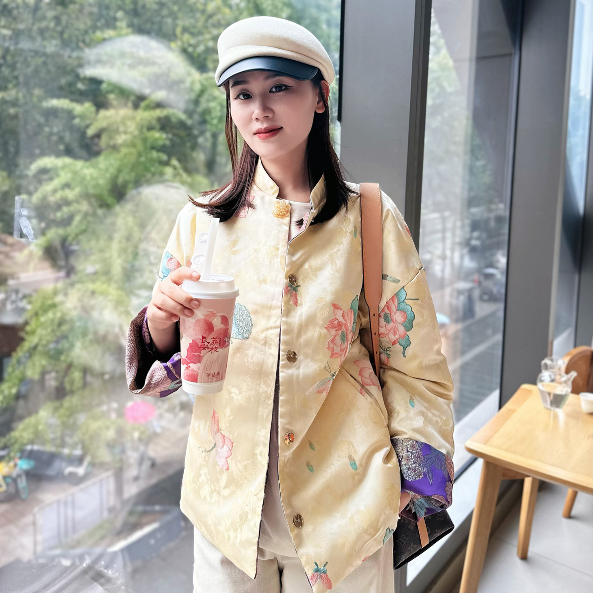 烟悟紫堂牡丹双穿棉衣