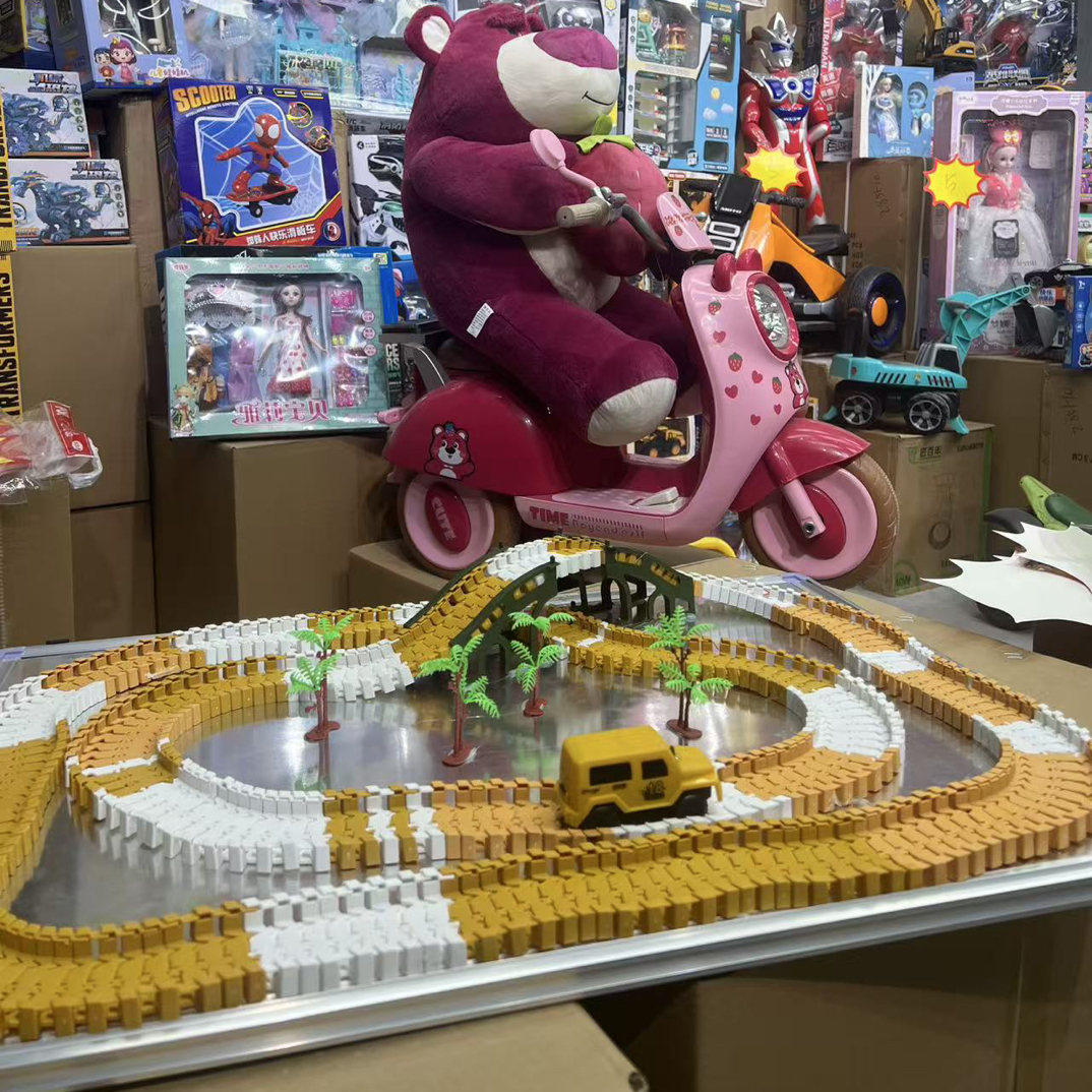 （宝）133件套黄色电动百变轨道车玩具（展示为多套效果）