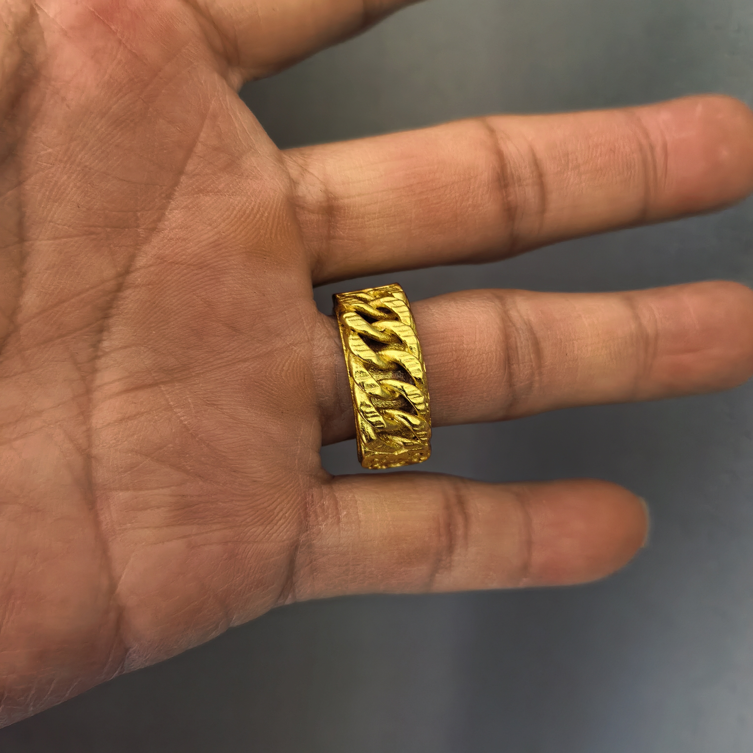 黄铜亚克力戒指 气质新款百搭首饰金色欧美风大小可调戒指