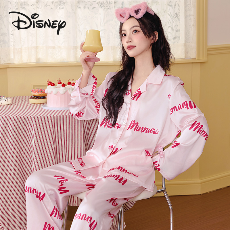 Disney/迪士尼26年秋季新款字母印花可外穿女睡衣2026家居服套装