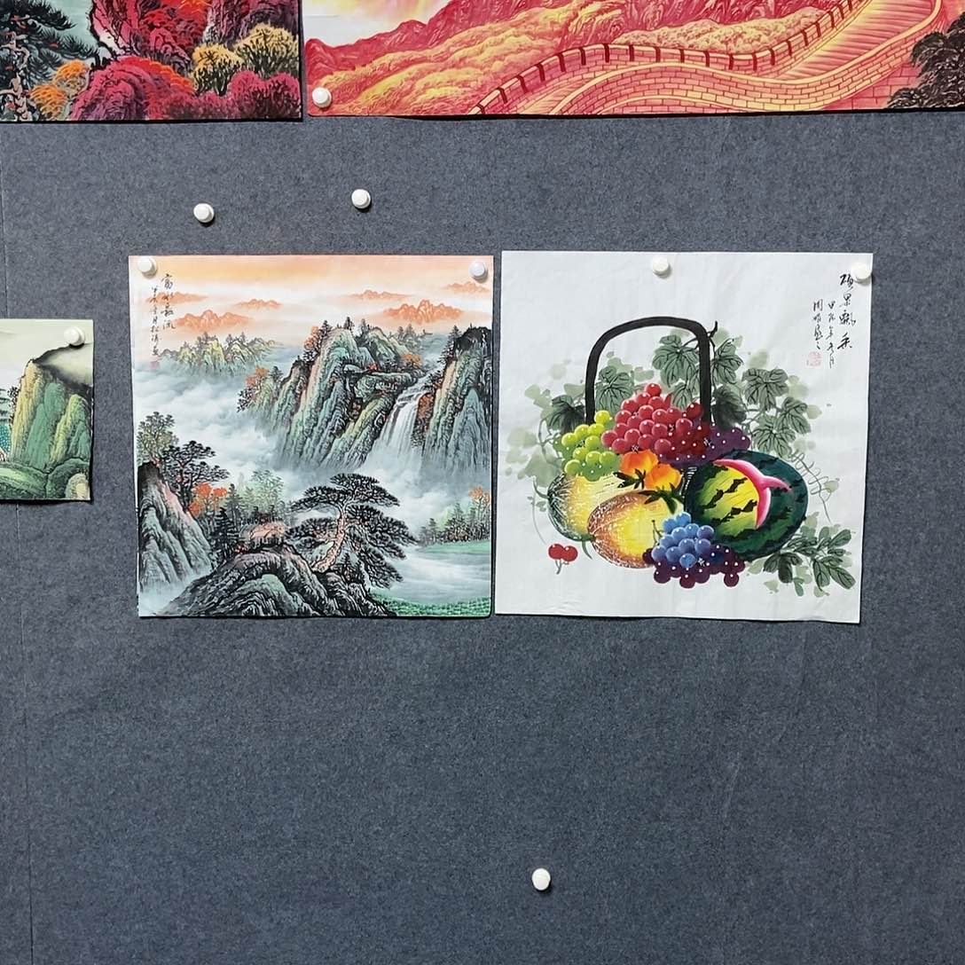 国画奋*四尺斗方两幅