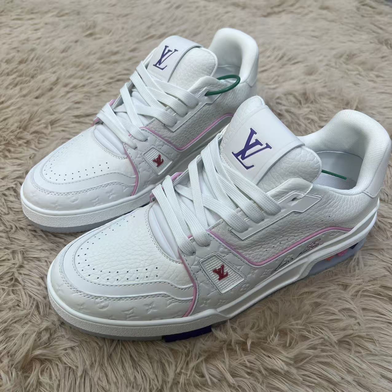 未使用 LouisVuitton/路易威登 25款 上海邮轮限定 白粉trainer