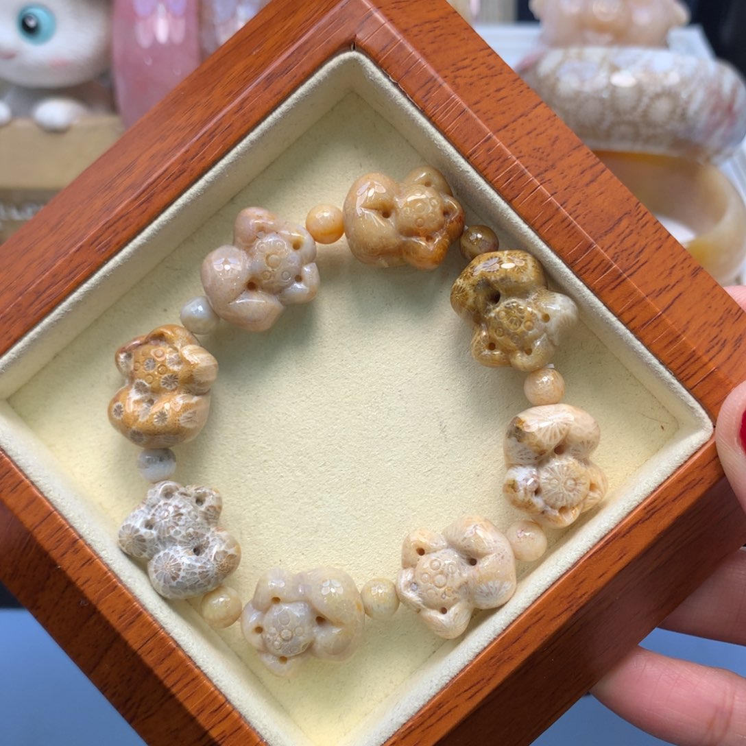 硅化珊瑚（珊瑚玉）手串未镶嵌