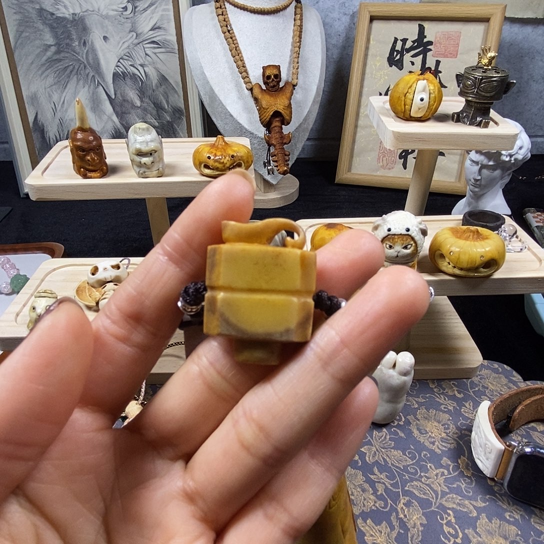 把件鹿骨鹿角根付司南配饰