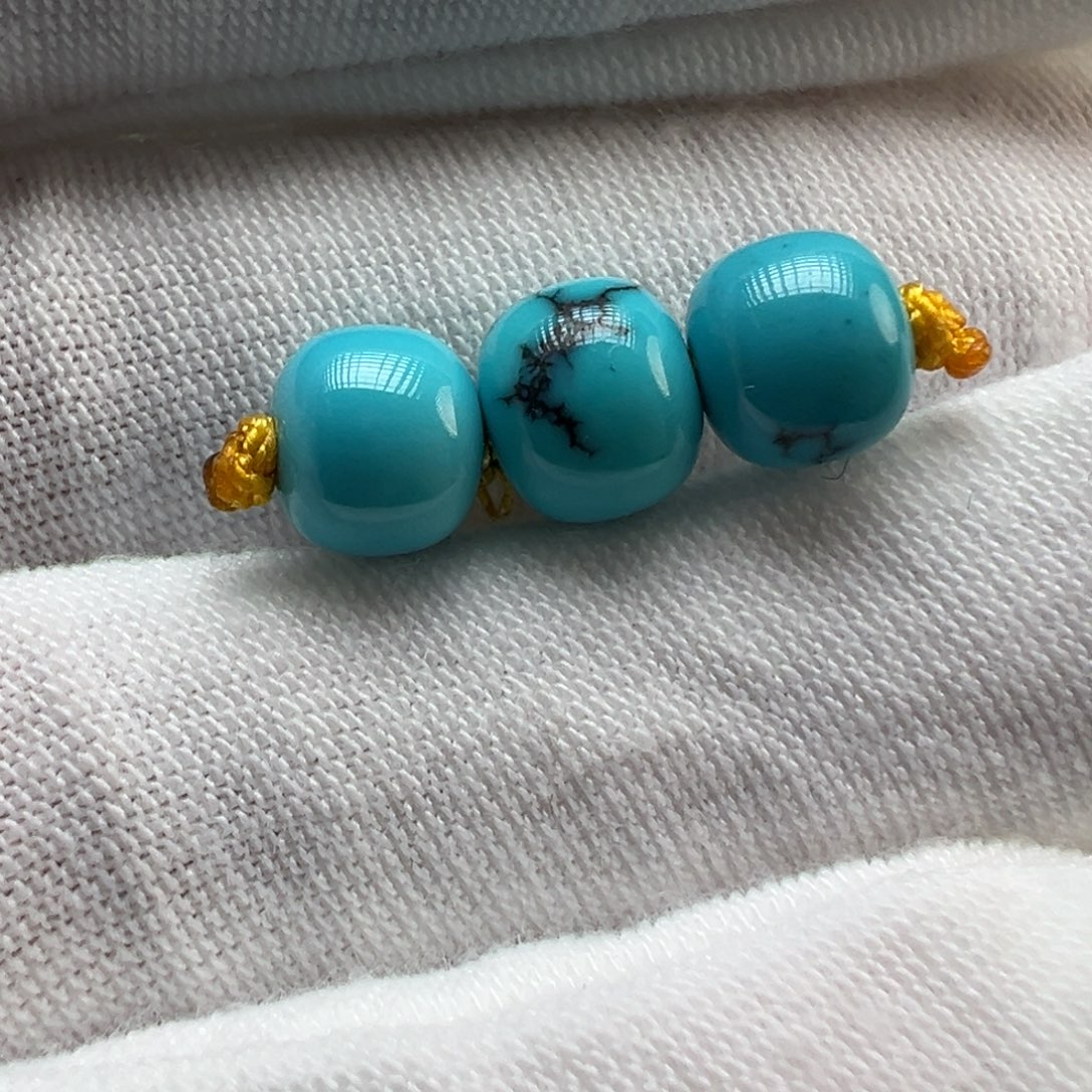 绿松石银S925镶嵌配饰7*6.2