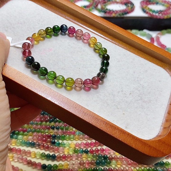 碧玺手链未镶嵌天然碧玺6.8毫米