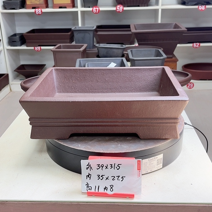 紫砂花盆双中线小