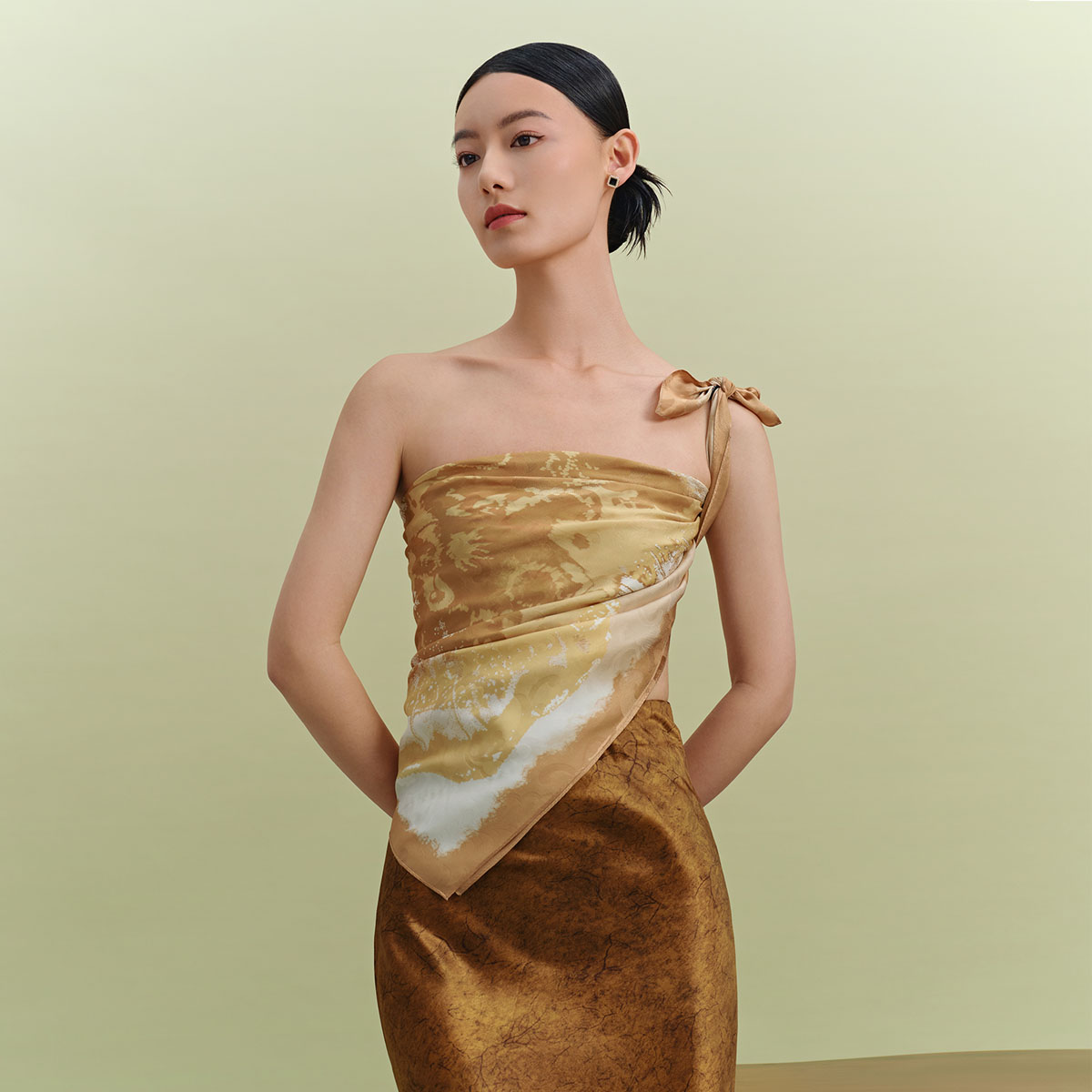 Wensli/万事利春夏桑蚕丝提花花萝双面印花大方巾-梦流萤